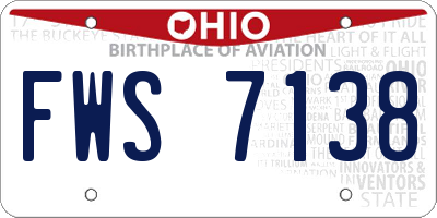 OH license plate FWS7138