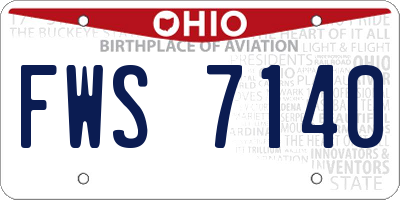 OH license plate FWS7140