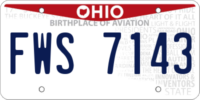 OH license plate FWS7143