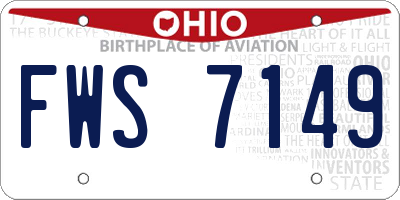 OH license plate FWS7149