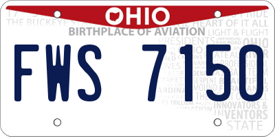 OH license plate FWS7150