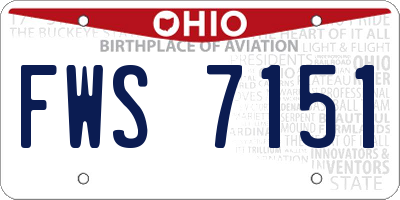 OH license plate FWS7151