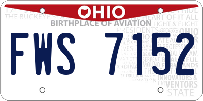 OH license plate FWS7152