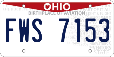 OH license plate FWS7153