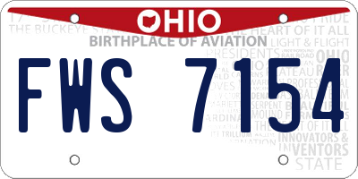 OH license plate FWS7154