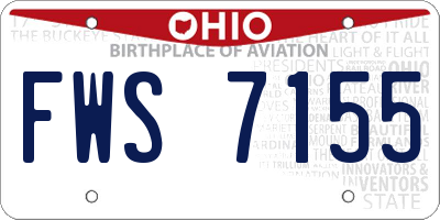 OH license plate FWS7155