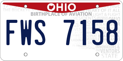 OH license plate FWS7158