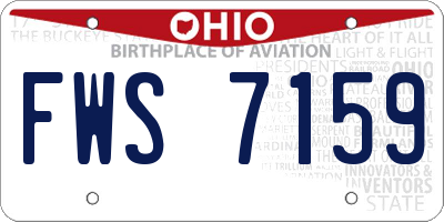 OH license plate FWS7159