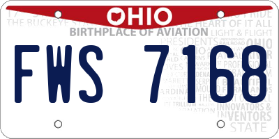 OH license plate FWS7168