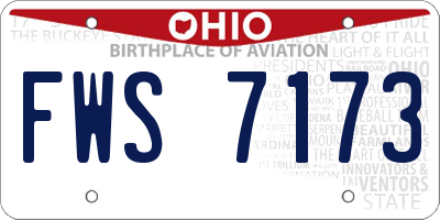 OH license plate FWS7173
