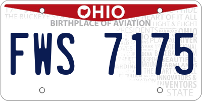 OH license plate FWS7175