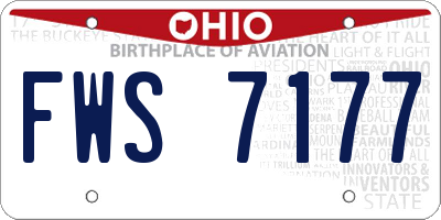 OH license plate FWS7177