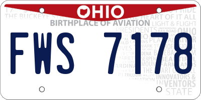 OH license plate FWS7178