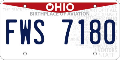 OH license plate FWS7180