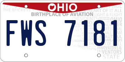 OH license plate FWS7181