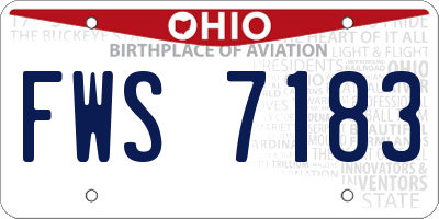 OH license plate FWS7183