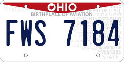 OH license plate FWS7184