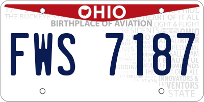 OH license plate FWS7187