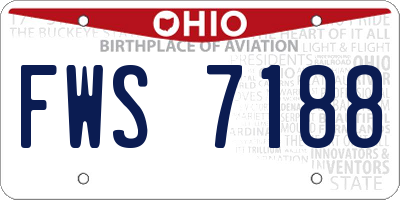 OH license plate FWS7188