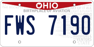 OH license plate FWS7190