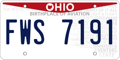 OH license plate FWS7191