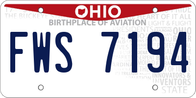 OH license plate FWS7194