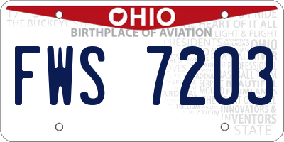 OH license plate FWS7203