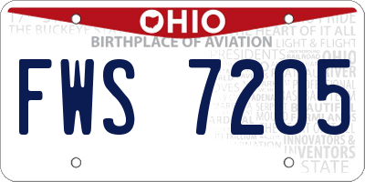 OH license plate FWS7205