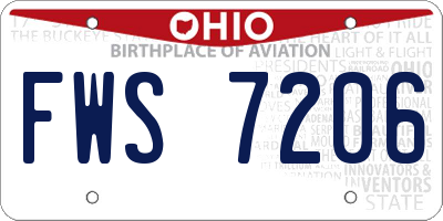 OH license plate FWS7206