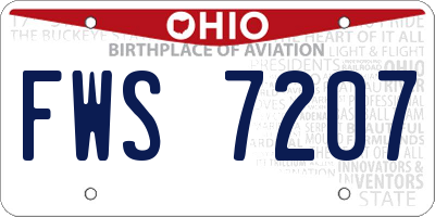 OH license plate FWS7207