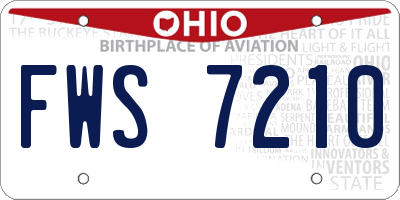 OH license plate FWS7210