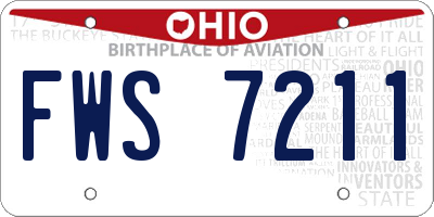 OH license plate FWS7211