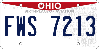 OH license plate FWS7213