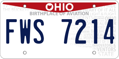 OH license plate FWS7214