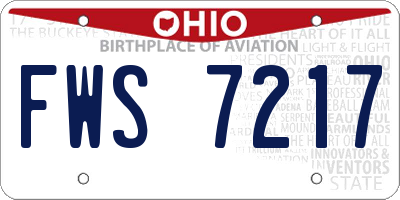 OH license plate FWS7217