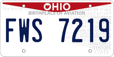 OH license plate FWS7219