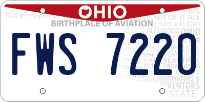 OH license plate FWS7220