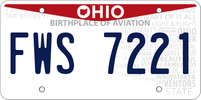 OH license plate FWS7221