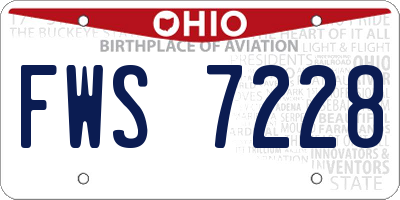 OH license plate FWS7228