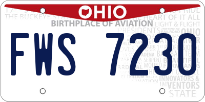 OH license plate FWS7230