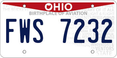 OH license plate FWS7232