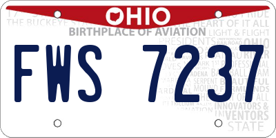 OH license plate FWS7237