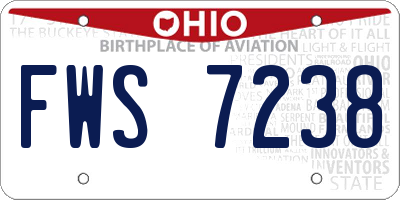 OH license plate FWS7238