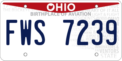 OH license plate FWS7239