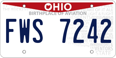 OH license plate FWS7242
