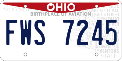 OH license plate FWS7245