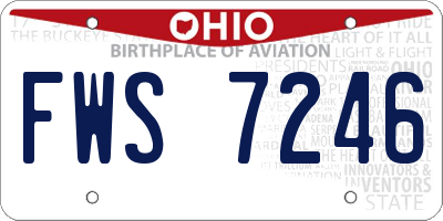 OH license plate FWS7246