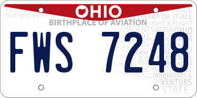 OH license plate FWS7248