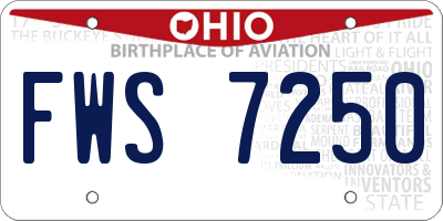 OH license plate FWS7250