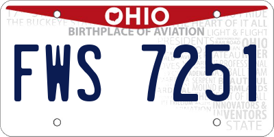 OH license plate FWS7251